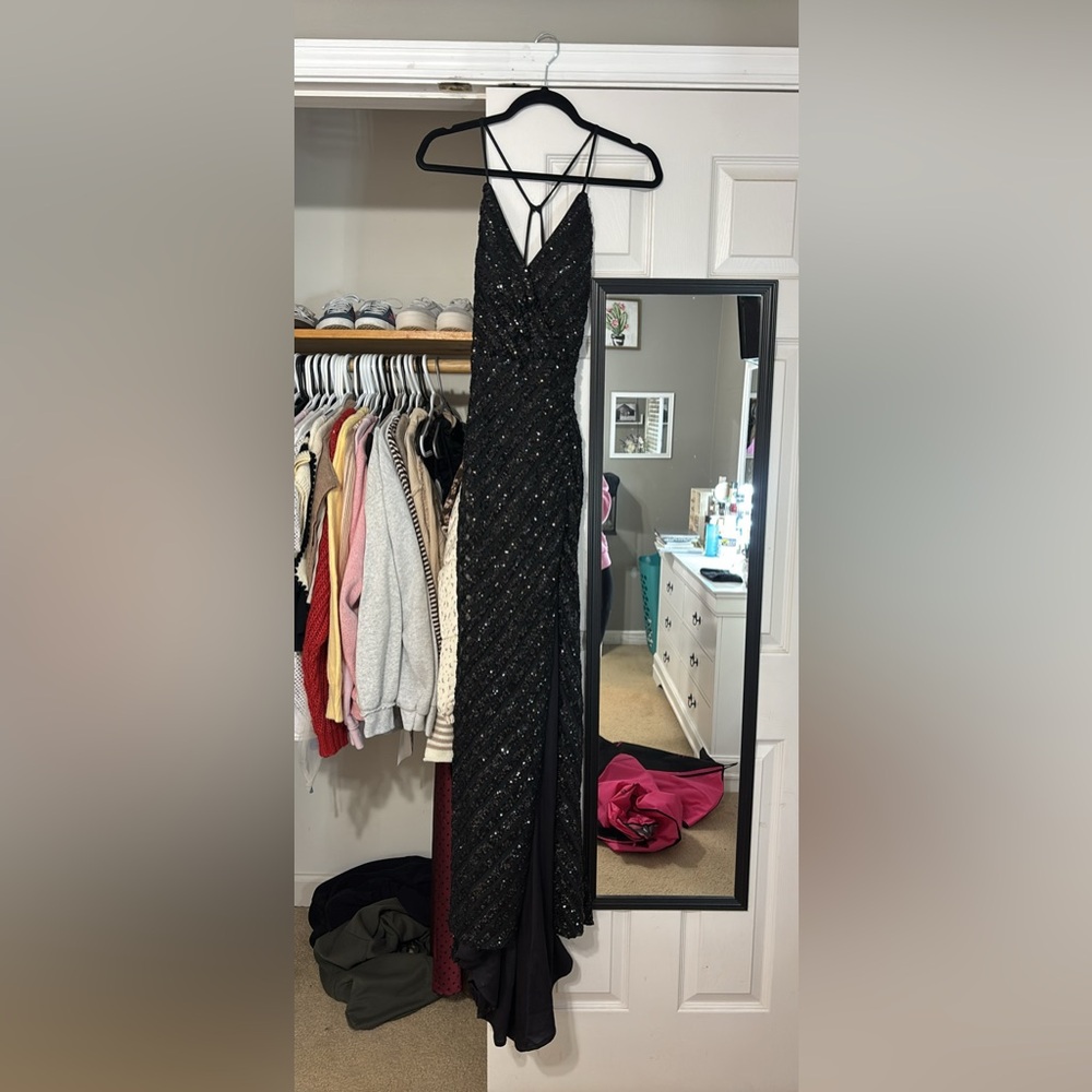 Elegant Black Sequin Dress